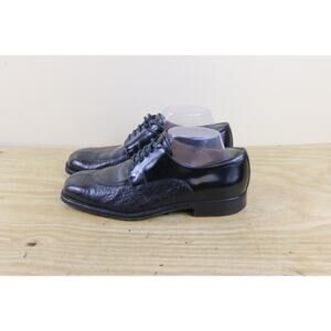 Moreschi Mens Dress Shoes 7.5 Black Leather Calfskin Oxfords Italy